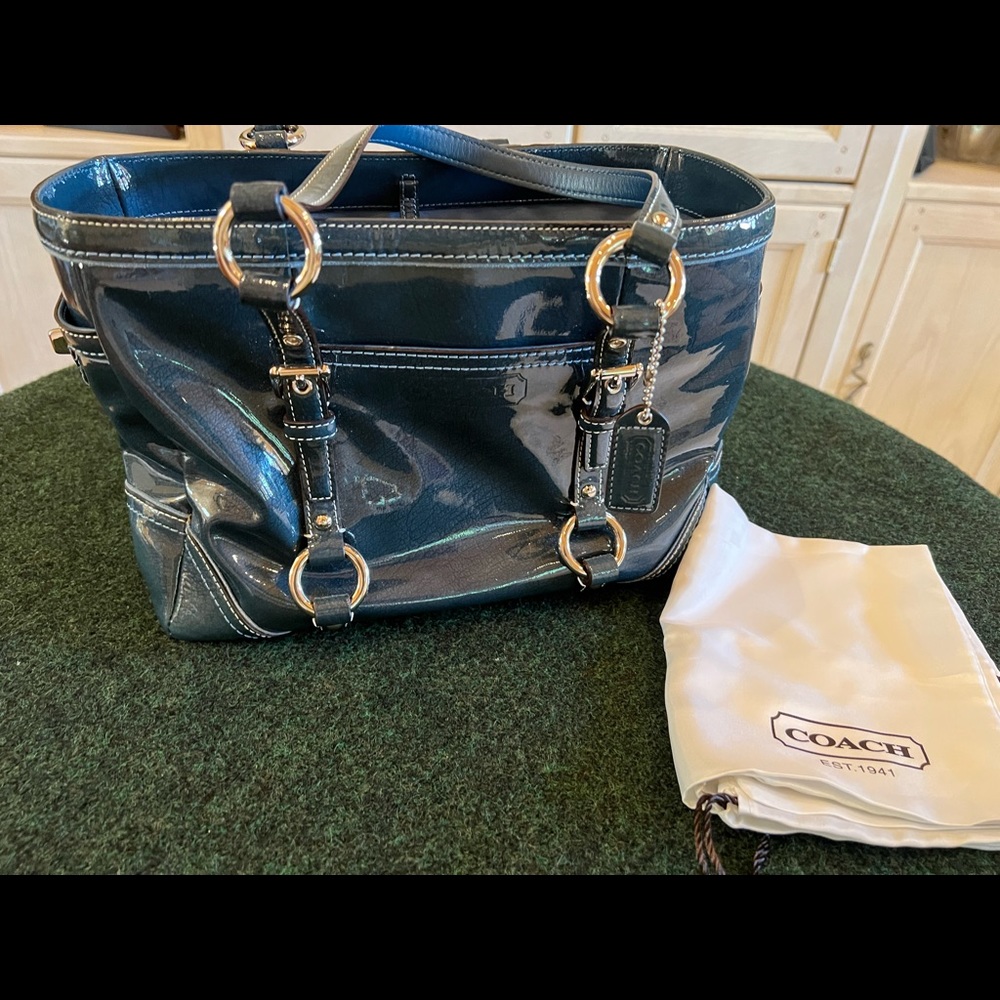 Coach patent leather small tote